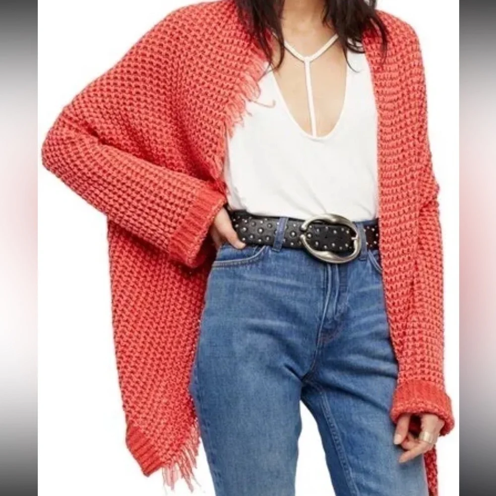 Free People I’ll Be Around Silk-Blend Cardigan size Small - Picture 3 of 12
